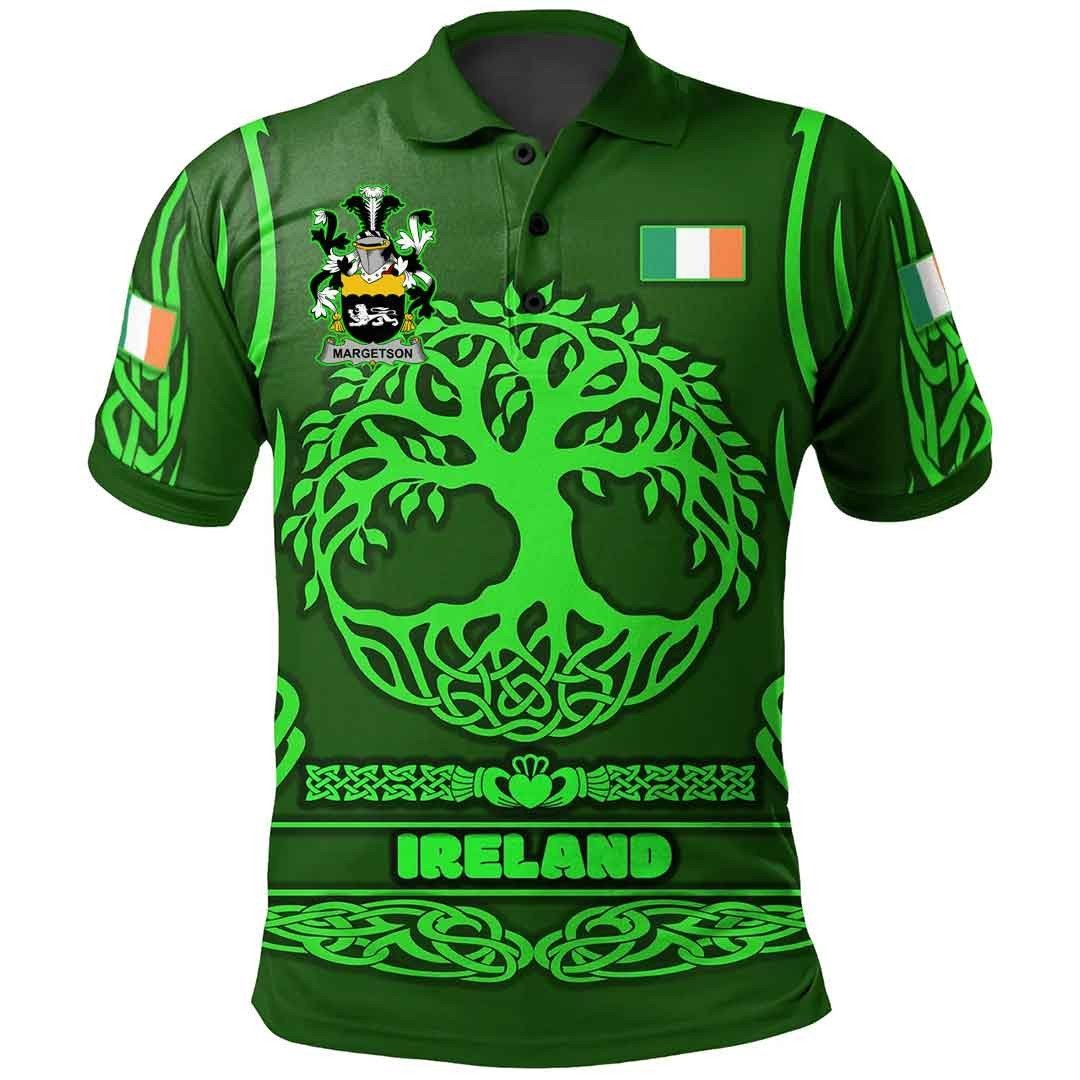 Ireland Clothing - Margetson Irish Family Crest Polo Shirt - Symbol of Celtic A7 Ireland Clothing - Margetson Irish Family Crest Polo Shirt - Symbol of Celtic A7