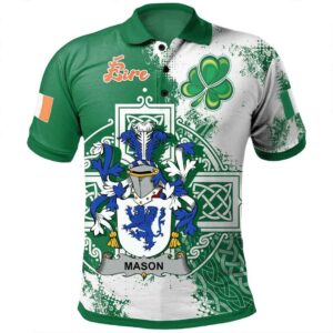 Ireland Clothing - Mason Irish Family Crest Polo Shirt - Irish Celtic Cross A7