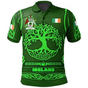 Ireland Clothing - McCluskey Irish Family Crest Polo Shirt - Symbol of Celtic A7