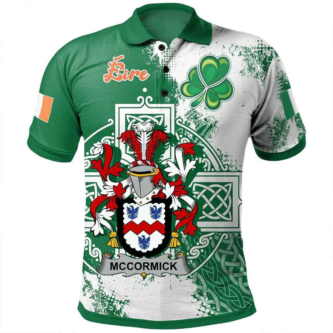 Ireland Clothing - McCormick Irish Family Crest Polo Shirt - Irish Celtic Cross A7 Ireland Clothing - McCormick Irish Family Crest Polo Shirt - Irish Celtic Cross A7