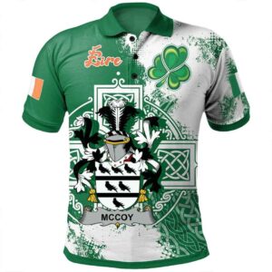 Ireland Clothing - McCoy Irish Family Crest Polo Shirt - Irish Celtic Cross A7