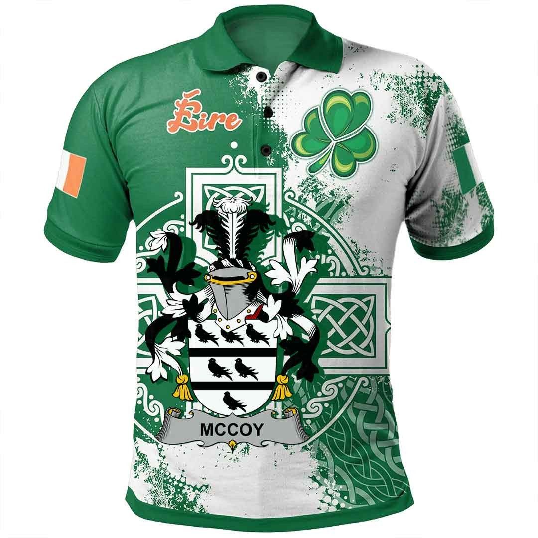Ireland Clothing - McCoy Irish Family Crest Polo Shirt - Irish Celtic Cross A7 Ireland Clothing - McCoy Irish Family Crest Polo Shirt - Irish Celtic Cross A7