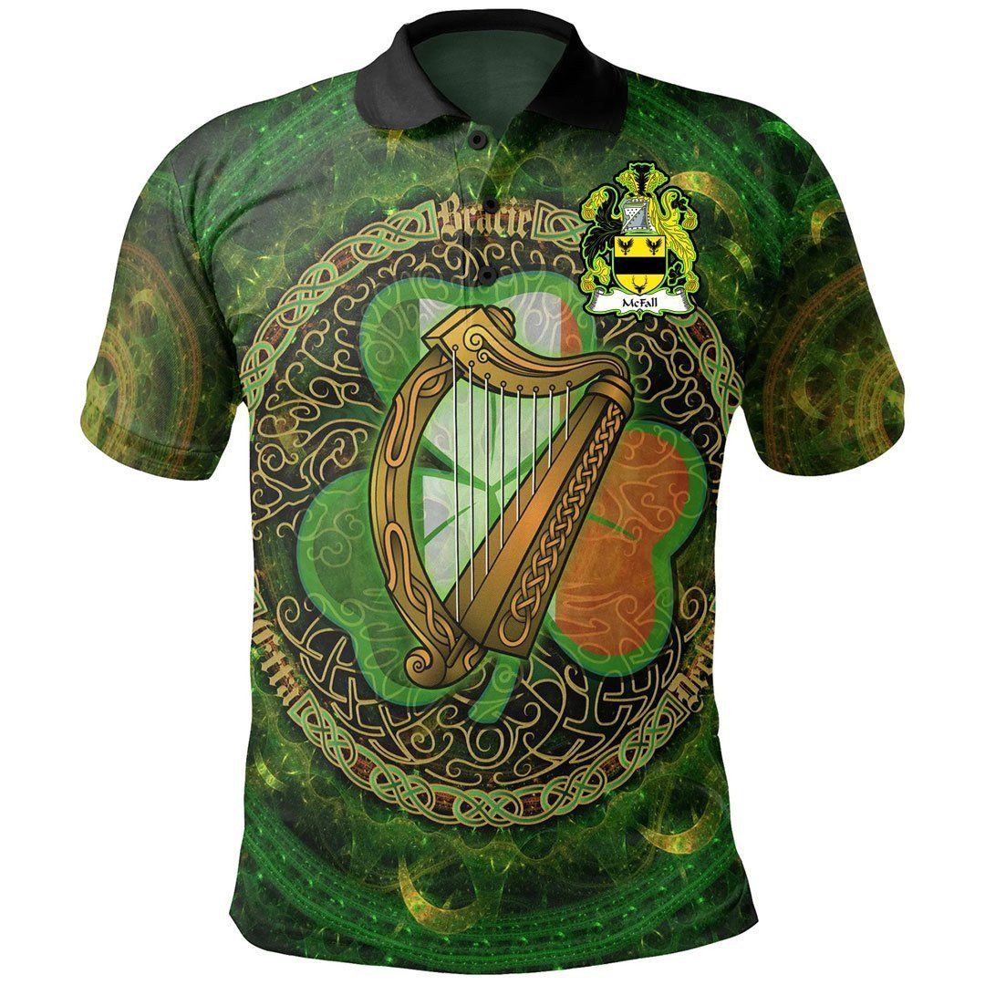 Ireland Clothing - McFall Irish Family Crest Polo Shirt - Celtic Tree A7 Ireland Clothing - McFall Irish Family Crest Polo Shirt - Celtic Tree A7