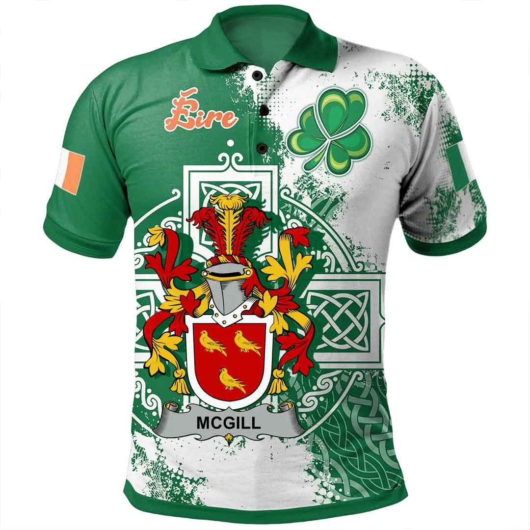 Ireland Clothing - McGill Irish Family Crest Polo Shirt - Irish Celtic Cross A7 Ireland Clothing - McGill Irish Family Crest Polo Shirt - Irish Celtic Cross A7