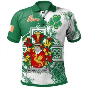 Ireland Clothing - McGillicuddy Irish Family Crest Polo Shirt - Irish Celtic Cross A7