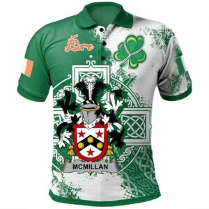 Ireland Clothing - McMillan Irish Family Crest Polo Shirt - Irish Celtic Cross A7
