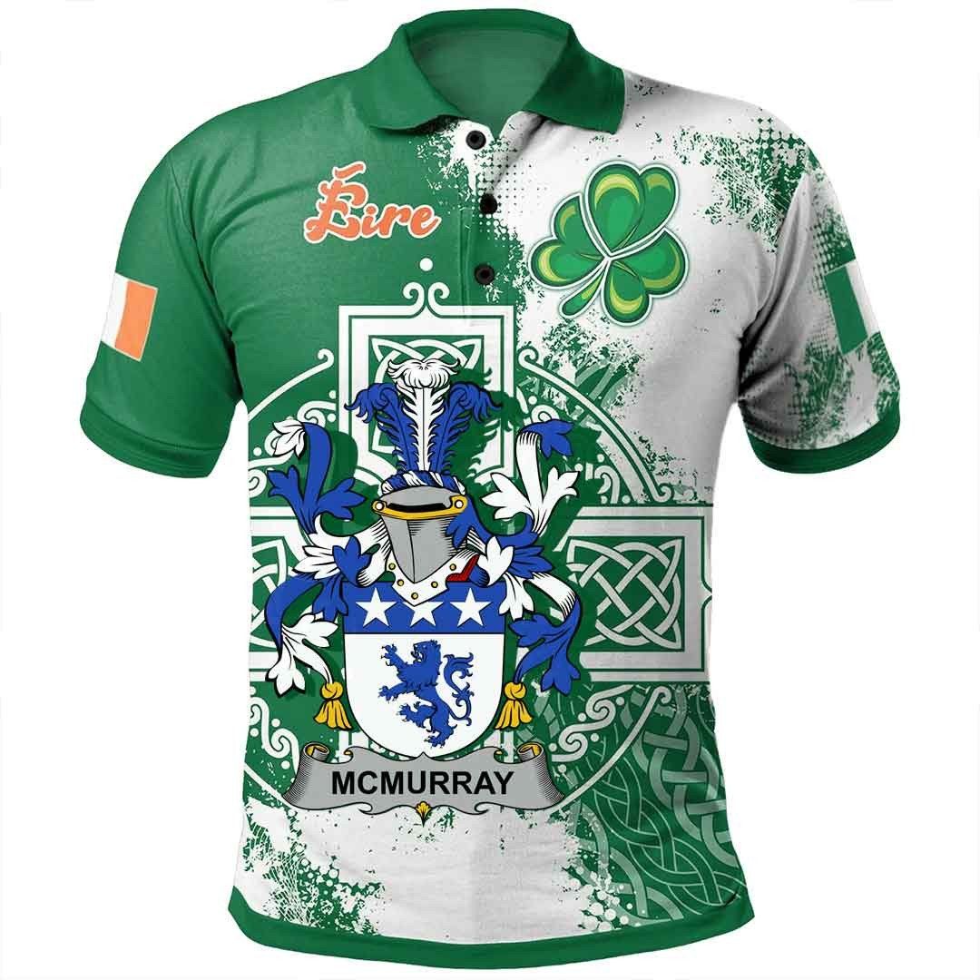 Ireland Clothing - McMurray Irish Family Crest Polo Shirt - Irish Celtic Cross A7 Ireland Clothing - McMurray Irish Family Crest Polo Shirt - Irish Celtic Cross A7