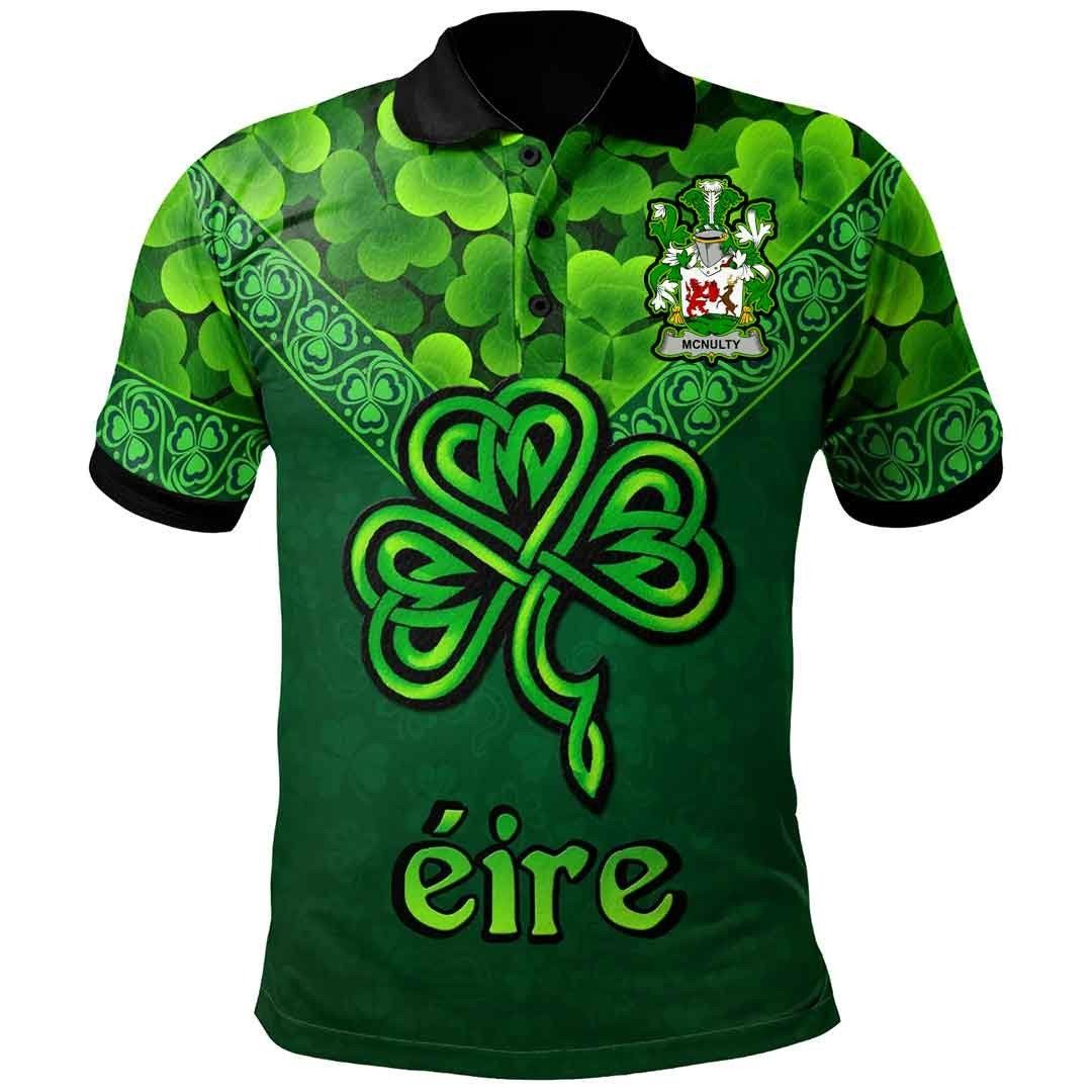 Ireland Clothing - McNulty Irish Family Crest Polo Shirt - Irish Shamrock Triangle A7 Ireland Clothing - McNulty Irish Family Crest Polo Shirt - Irish Shamrock Triangle A7