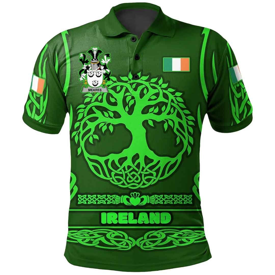 Ireland Clothing - Meares Irish Family Crest Polo Shirt - Symbol of Celtic A7 Ireland Clothing - Meares Irish Family Crest Polo Shirt - Symbol of Celtic A7
