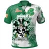Ireland Clothing - Mervyn Irish Family Crest Polo Shirt - Irish Celtic Cross A7