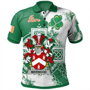 Ireland Clothing - Merwood Irish Family Crest Polo Shirt - Irish Celtic Cross A7