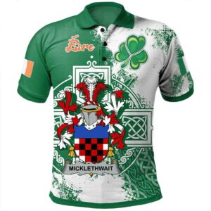 Ireland Clothing - Micklethwait Irish Family Crest Polo Shirt - Irish Celtic Cross A7