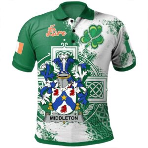 Ireland Clothing - Middleton Irish Family Crest Polo Shirt - Irish Celtic Cross A7