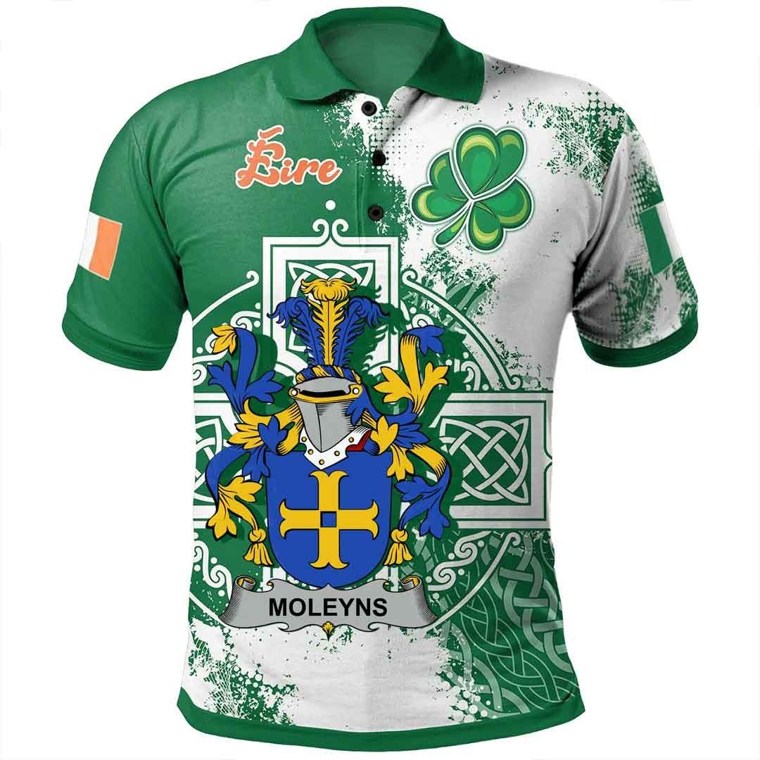 Ireland Clothing - Moleyns Irish Family Crest Polo Shirt - Irish Celtic Cross A7 Ireland Clothing - Moleyns Irish Family Crest Polo Shirt - Irish Celtic Cross A7