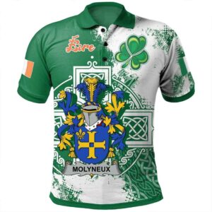 Ireland Clothing - Molyneux Irish Family Crest Polo Shirt - Irish Celtic Cross A7