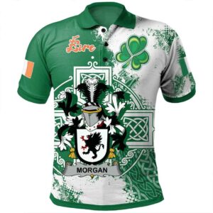 Ireland Clothing - Morgan Irish Family Crest Polo Shirt - Irish Celtic Cross A7