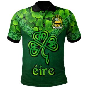 Ireland Clothing - Morrissey Irish Family Crest Polo Shirt - Irish Shamrock Triangle A7