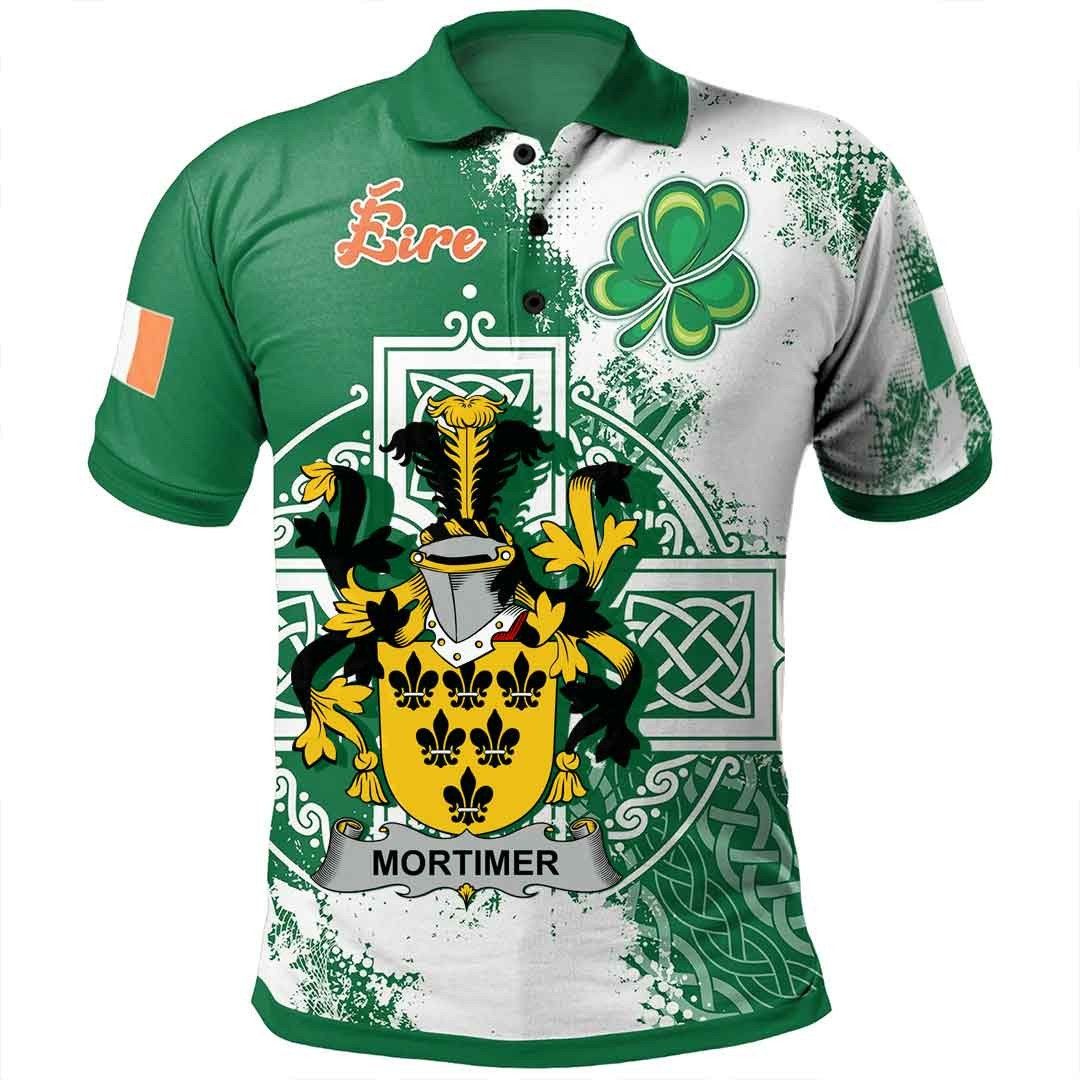 Ireland Clothing - Mortimer Irish Family Crest Polo Shirt - Irish Celtic Cross A7 Ireland Clothing - Mortimer Irish Family Crest Polo Shirt - Irish Celtic Cross A7