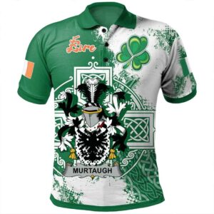 Ireland Clothing - Murtaugh Irish Family Crest Polo Shirt - Irish Celtic Cross A7