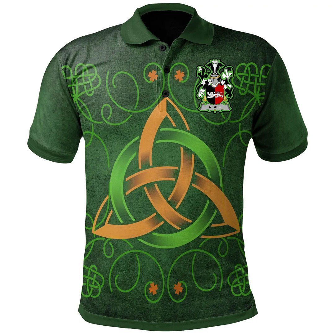 Ireland Clothing - Neale Irish Family Crest Polo Shirt - Celtic Triquetra Knot A7 Ireland Clothing - Neale Irish Family Crest Polo Shirt - Celtic Triquetra Knot A7