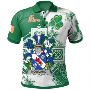Ireland Clothing - Nowland Irish Family Crest Polo Shirt - Irish Celtic Cross A7