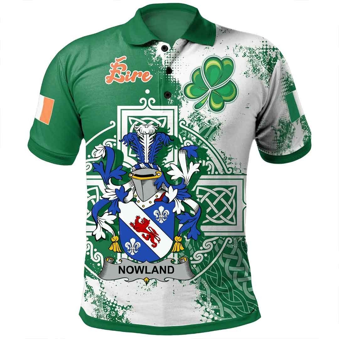 Ireland Clothing - Nowland Irish Family Crest Polo Shirt - Irish Celtic Cross A7 Ireland Clothing - Nowland Irish Family Crest Polo Shirt - Irish Celtic Cross A7