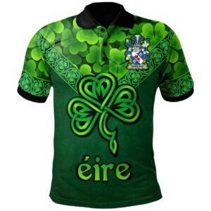 Ireland Clothing - Nowland Irish Family Crest Polo Shirt - Irish Shamrock Triangle A7