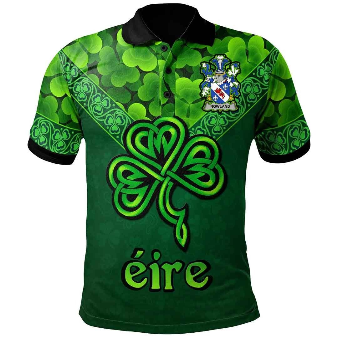 Ireland Clothing - Nowland Irish Family Crest Polo Shirt - Irish Shamrock Triangle A7 Ireland Clothing - Nowland Irish Family Crest Polo Shirt - Irish Shamrock Triangle A7