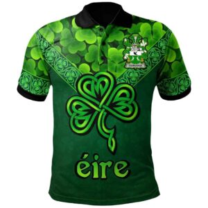 Ireland Clothing - O'Donoghue Irish Family Crest Polo Shirt - Irish Shamrock Triangle A7