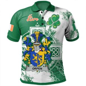 Ireland Clothing - Orpen Irish Family Crest Polo Shirt - Irish Celtic Cross A7
