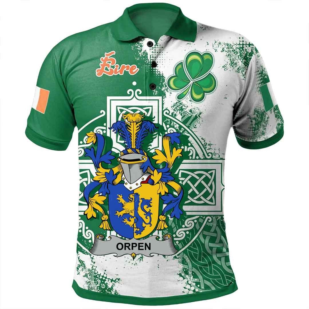 Ireland Clothing - Orpen Irish Family Crest Polo Shirt - Irish Celtic Cross A7 Ireland Clothing - Orpen Irish Family Crest Polo Shirt - Irish Celtic Cross A7