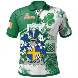 Ireland Clothing - Osborne Irish Family Crest Polo Shirt - Irish Celtic Cross A7