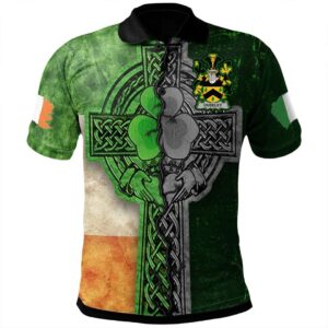 Ireland Clothing - Ouseley Irish Family Crest Polo Shirt - Irish Claddagh Cross A7