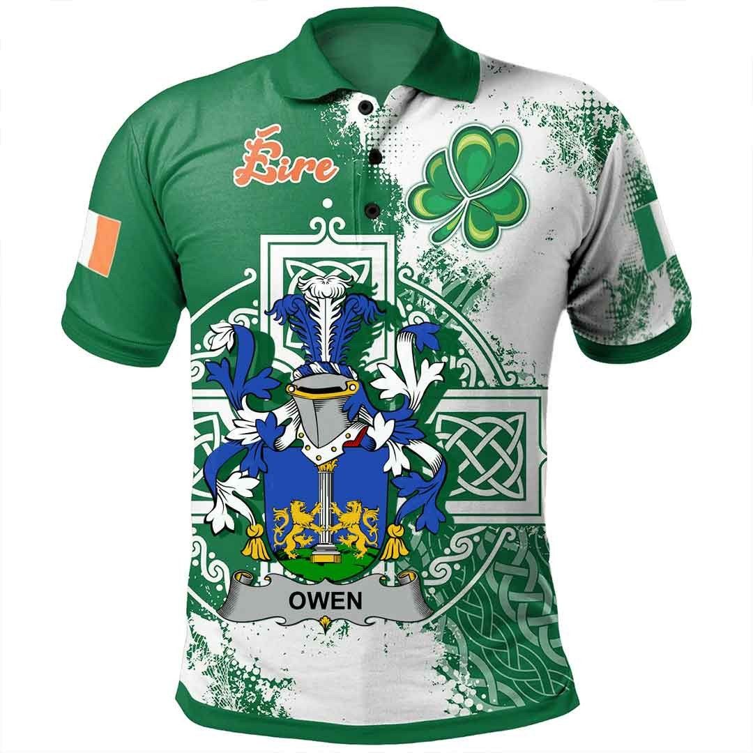 Ireland Clothing - Owen Irish Family Crest Polo Shirt - Irish Celtic Cross A7 Ireland Clothing - Owen Irish Family Crest Polo Shirt - Irish Celtic Cross A7