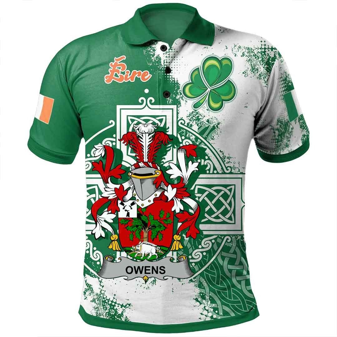 Ireland Clothing - Owens Irish Family Crest Polo Shirt - Irish Celtic Cross A7 Ireland Clothing - Owens Irish Family Crest Polo Shirt - Irish Celtic Cross A7
