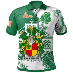 Ireland Clothing - Packenham Irish Family Crest Polo Shirt - Irish Celtic Cross A7