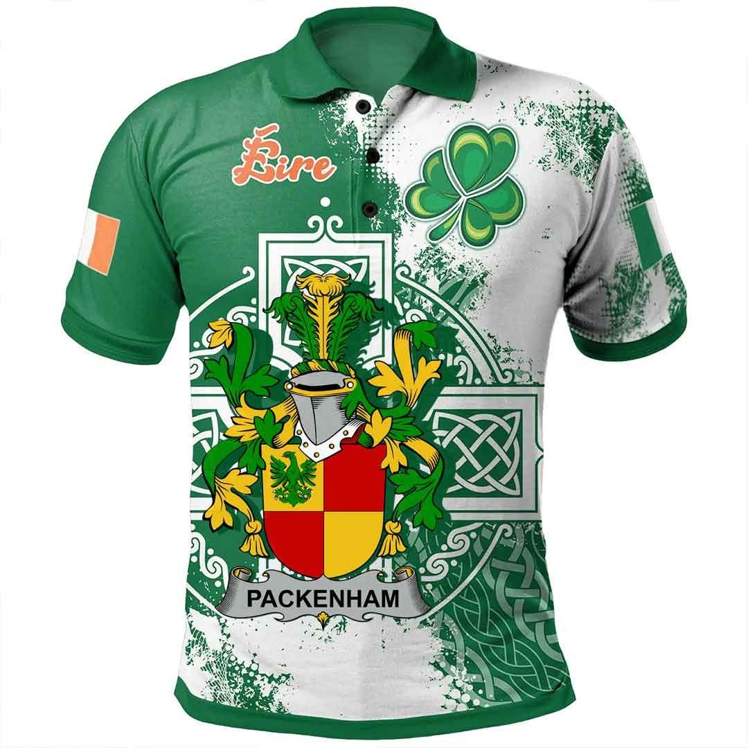Ireland Clothing - Packenham Irish Family Crest Polo Shirt - Irish Celtic Cross A7 Ireland Clothing - Packenham Irish Family Crest Polo Shirt - Irish Celtic Cross A7
