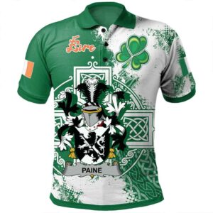 Ireland Clothing - Paine Irish Family Crest Polo Shirt - Irish Celtic Cross A7
