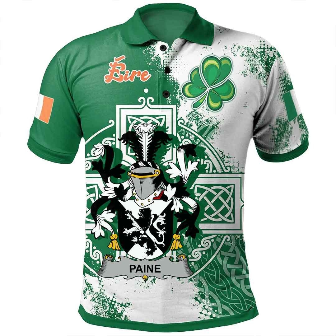 Ireland Clothing - Paine Irish Family Crest Polo Shirt - Irish Celtic Cross A7 Ireland Clothing - Paine Irish Family Crest Polo Shirt - Irish Celtic Cross A7