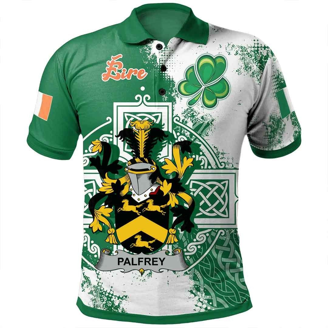 Ireland Clothing - Palfrey Irish Family Crest Polo Shirt - Irish Celtic Cross A7 Ireland Clothing - Palfrey Irish Family Crest Polo Shirt - Irish Celtic Cross A7