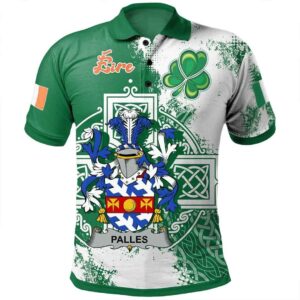 Ireland Clothing - Palles Irish Family Crest Polo Shirt - Irish Celtic Cross A7