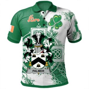 Ireland Clothing - Palmer Irish Family Crest Polo Shirt - Irish Celtic Cross A7