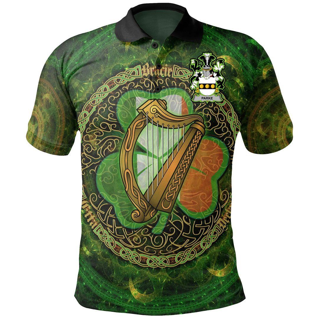Ireland Clothing - Parke Irish Family Crest Polo Shirt - Celtic Tree A7 Ireland Clothing - Parke Irish Family Crest Polo Shirt - Celtic Tree A7