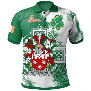 Ireland Clothing - Patterson Irish Family Crest Polo Shirt - Irish Celtic Cross A7