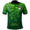Ireland Clothing - Power Irish Family Crest Polo Shirt - Irish Shamrock Triangle A7