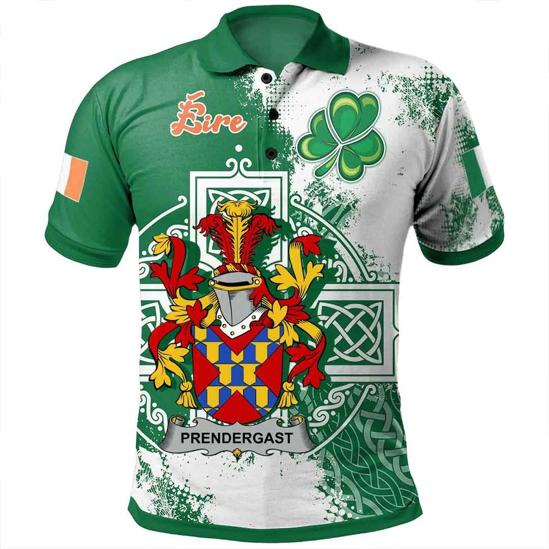Ireland Clothing - Prendergast Irish Family Crest Polo Shirt - Irish Celtic Cross A7 Ireland Clothing - Prendergast Irish Family Crest Polo Shirt - Irish Celtic Cross A7