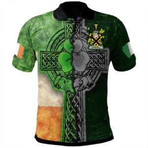 Ireland Clothing - Purcell Irish Family Crest Polo Shirt - Irish Claddagh Cross A7
