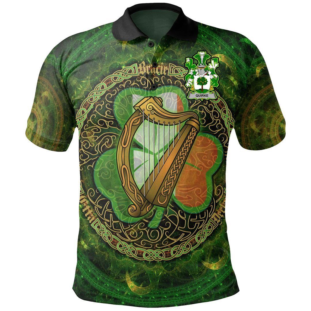 Ireland Clothing - Quirke or O'Quirke Irish Family Crest Polo Shirt - Celtic Tree A7 Ireland Clothing - Quirke or O'Quirke Irish Family Crest Polo Shirt - Celtic Tree A7