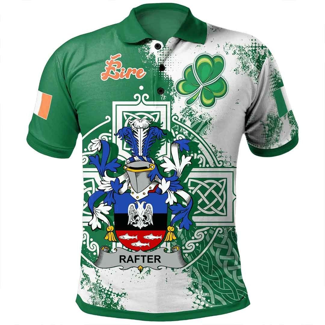 Ireland Clothing - Rafter Irish Family Crest Polo Shirt - Irish Celtic Cross A7 Ireland Clothing - Rafter Irish Family Crest Polo Shirt - Irish Celtic Cross A7