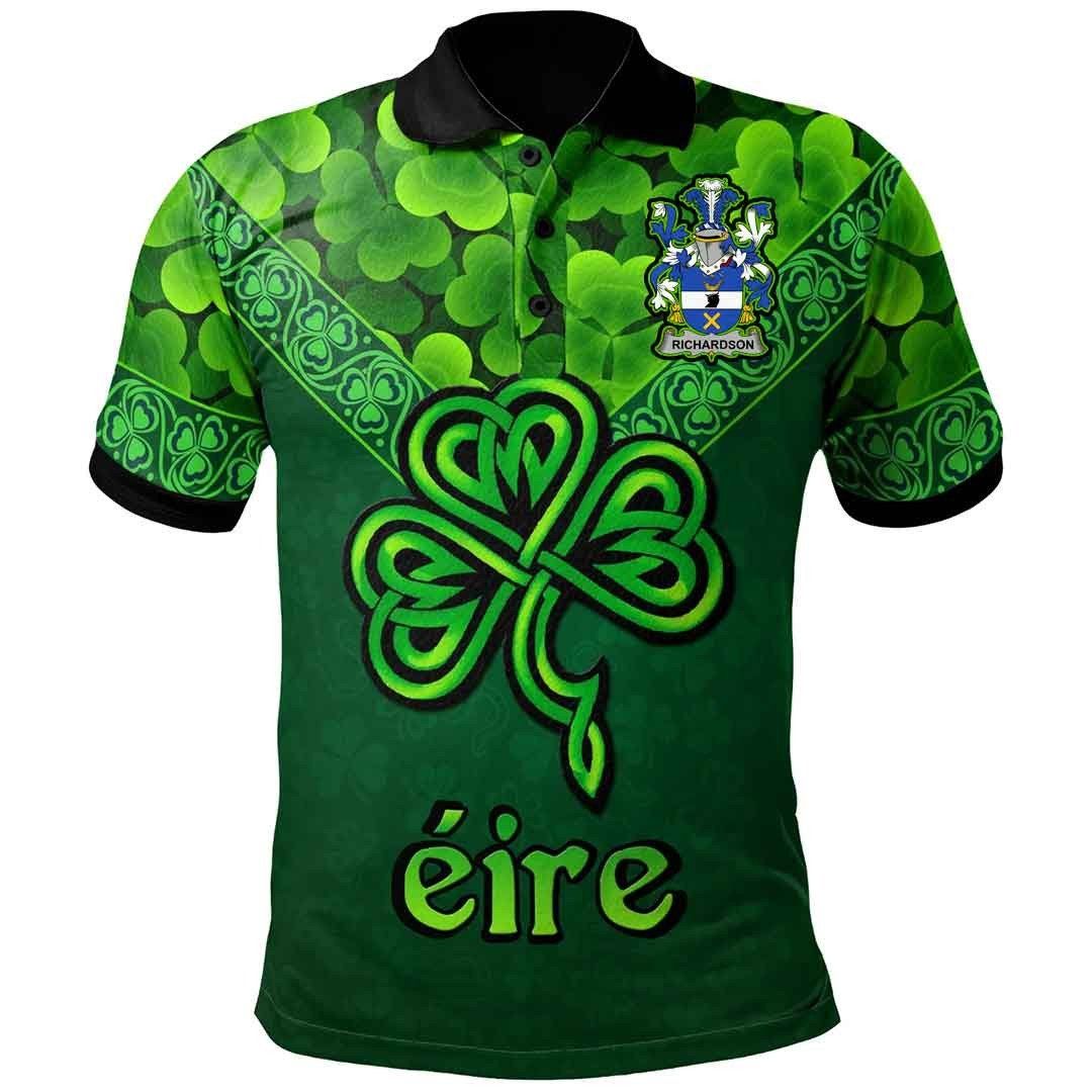 Ireland Clothing - Richardson Irish Family Crest Polo Shirt - Irish Shamrock Triangle A7 Ireland Clothing - Richardson Irish Family Crest Polo Shirt - Irish Shamrock Triangle A7